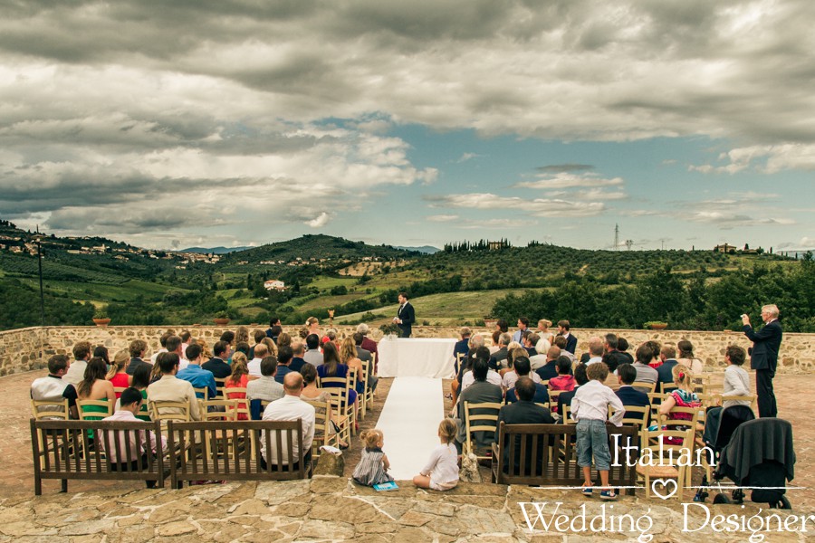 Symbolic Wedding Ceremony in farmhouse near Florence, Italy