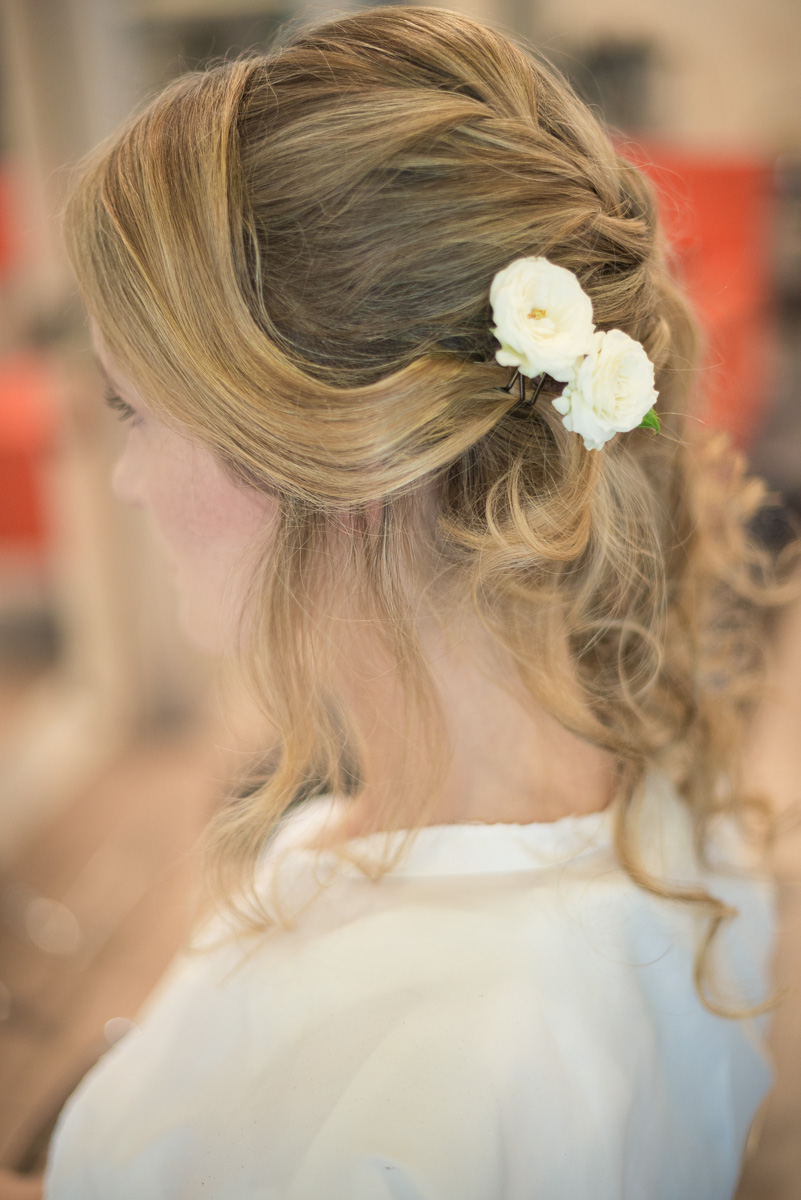 Bridal Hairstyle, country chic wedding in Italy