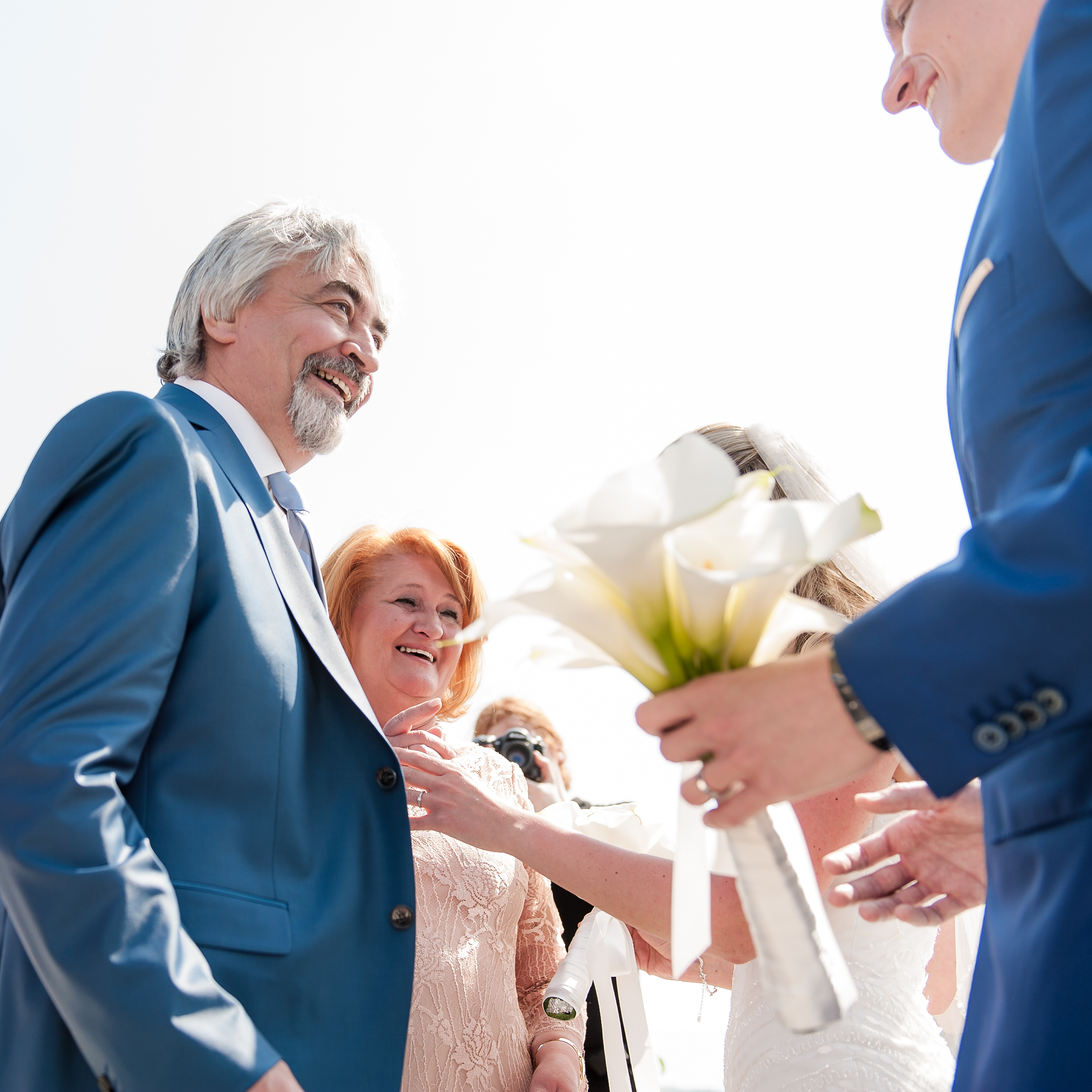 Ceremony on a terrace overlooking the sea