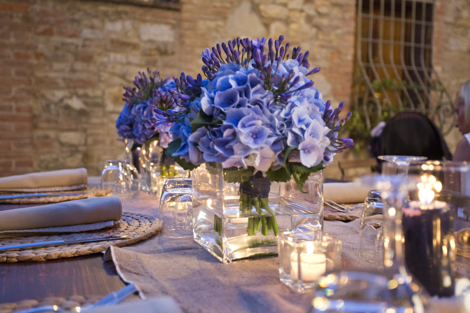 Wedding Flowers Blue Centerpiece