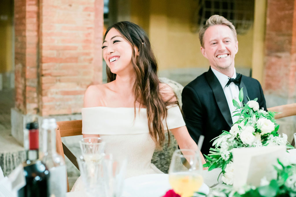 Smiling couple - Wedding at Villa La Foce - Italian Wedding Designer