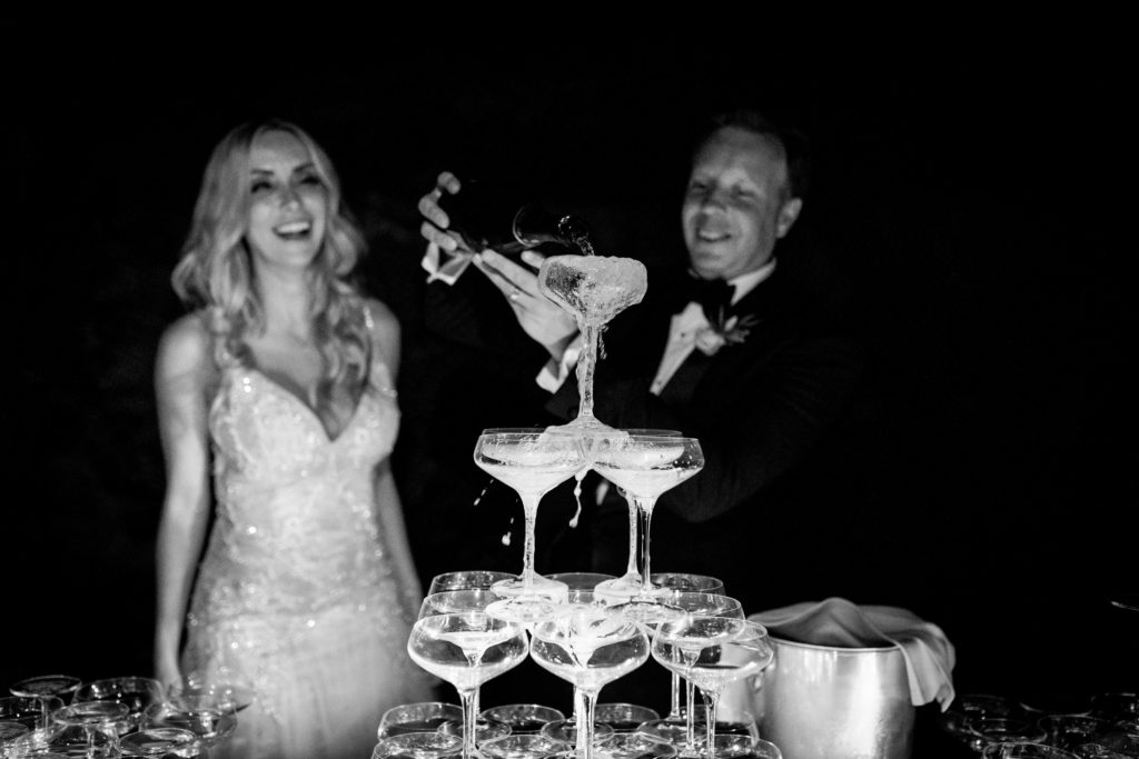 Champagne Tower - Italian Wedding Designer - Wedding at Villa Le Fontanelle