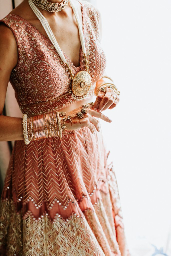 Indian Bride Dress details - Hindu wedding at Hotel Caruso in Ravello - Italian Wedding Designer