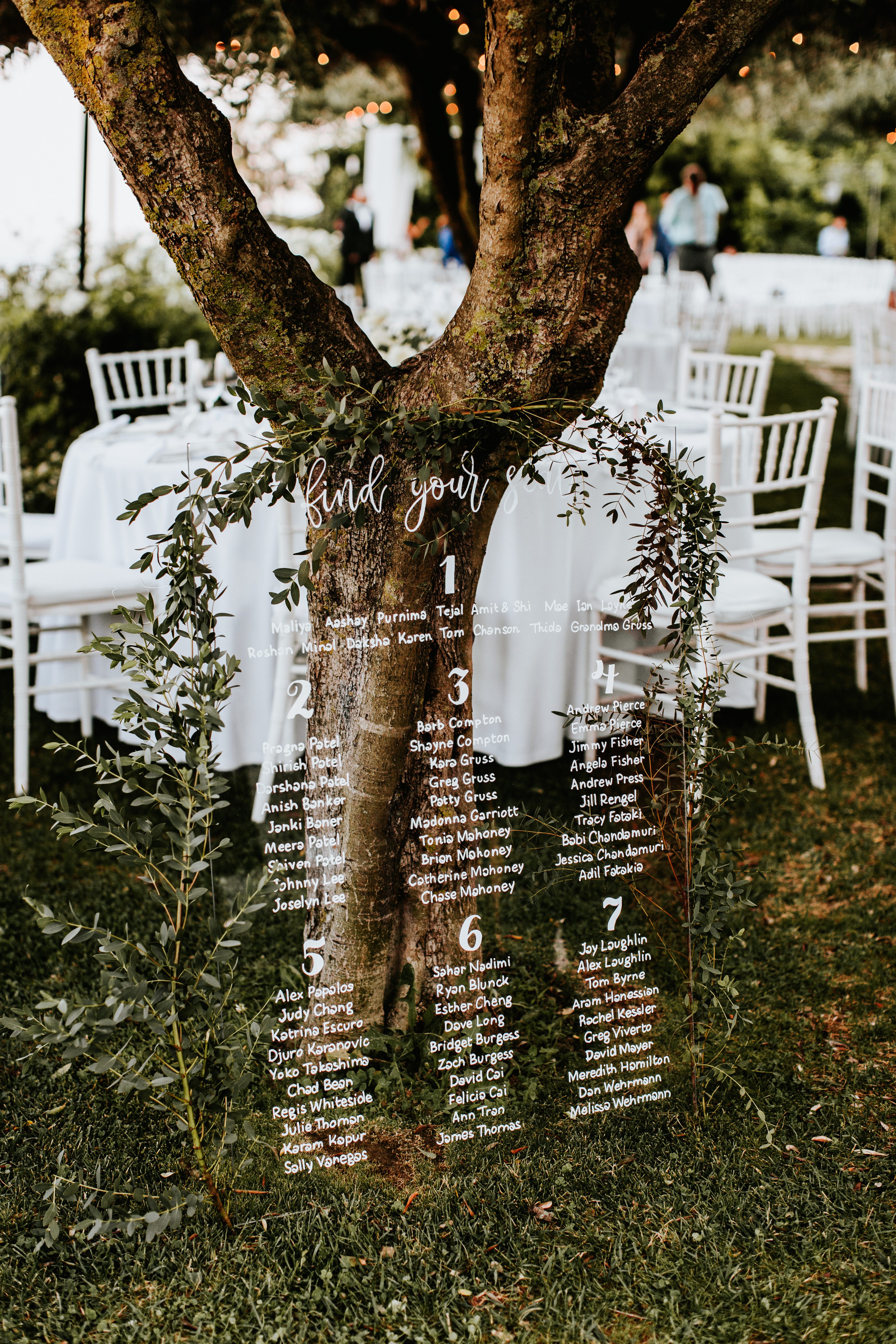 Glass Table Plan - Hotel Caruso Wedding - Italian Wedding Designer