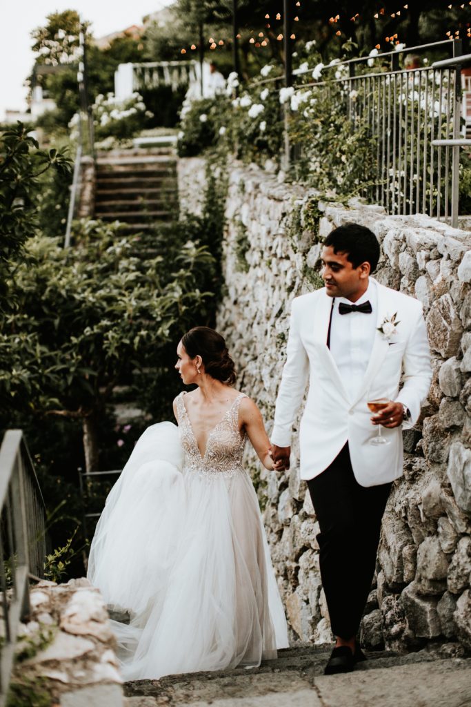Newlyweds portrait Couple Portrait - Hotel Caruso Wedding - Italian Wedding Designer