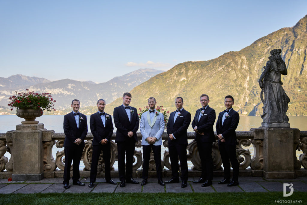 Groom and best men - Wedding at Villa Balbianello - Italian Wedding Designer