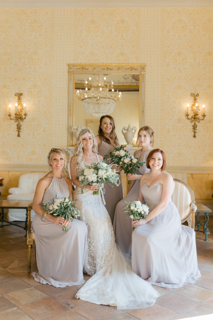 Bride and Bridesmaids in Caruso Hotel - Destination Wedding in Ravello - Italian Wedding Designer