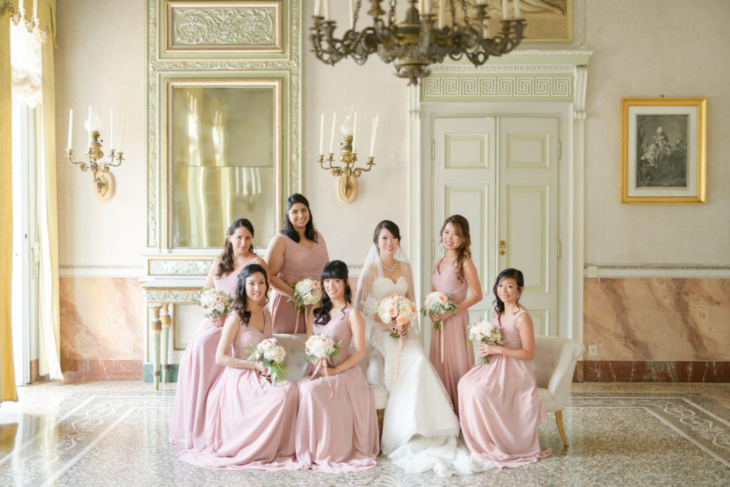 Bride & Bridesmaids portrait Stunning wedding at Villa Pizzo - Italian Wedding Designer