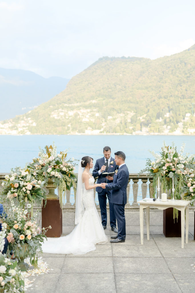 Ceremony on Como Lakeshore Stunning wedding at Villa Pizzo - Italian Wedding Designer
