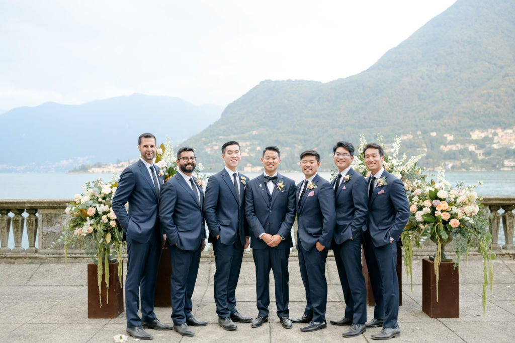 Blue Groomsmen outfit Stunning wedding at Villa Pizzo - Italian Wedding Designer