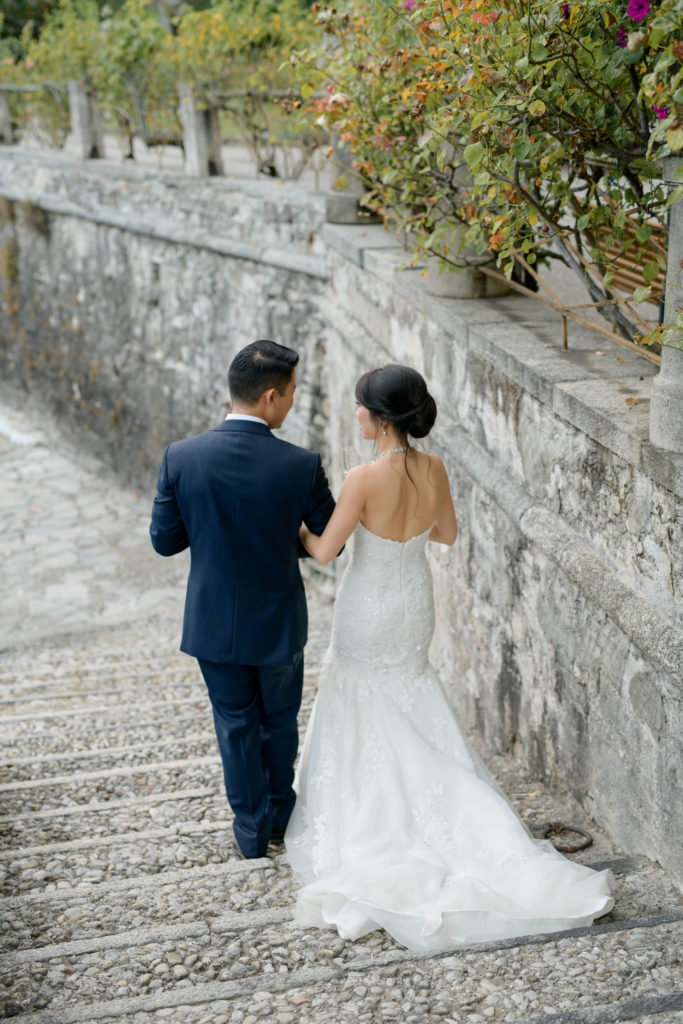 Bride & Groom Promenade xStunning wedding at Villa Pizzo - Italian Wedding Designer