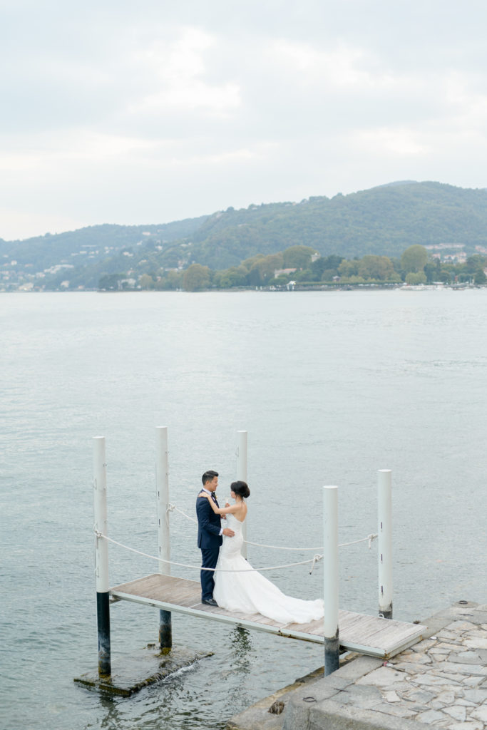 Bride & Groom on Como Lake Stunning wedding at Villa Pizzo - Italian Wedding Designer
