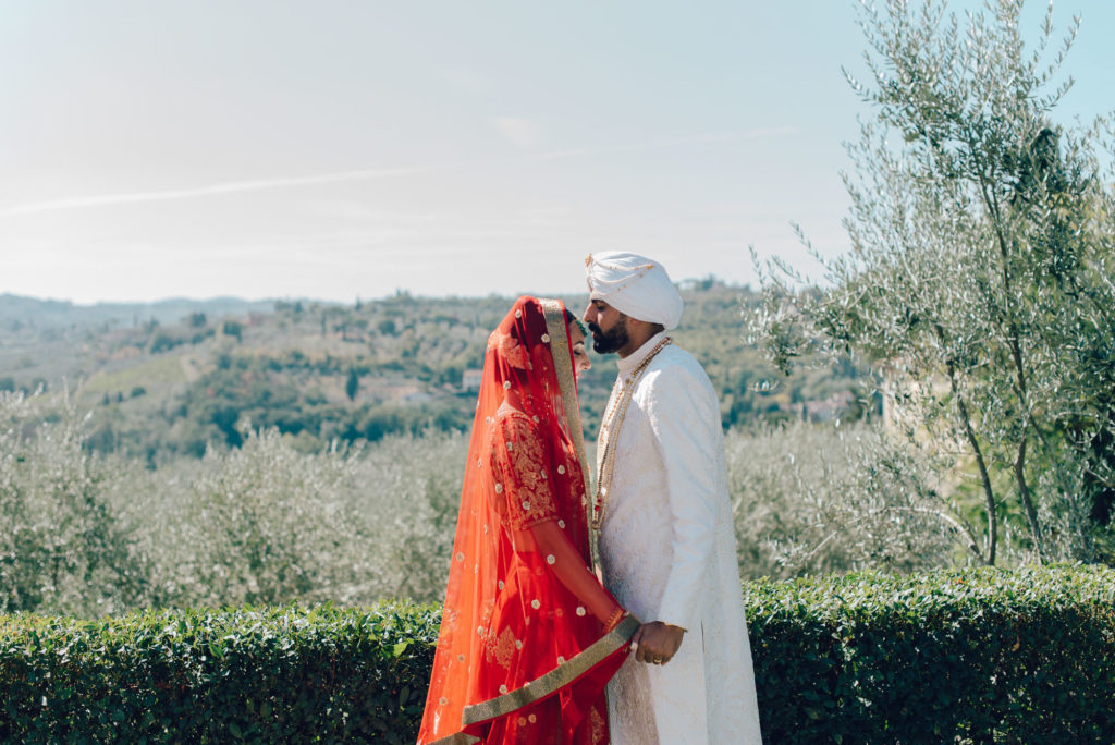Sikh Couple in Tuscany Sikh ceremony Priest in Italy by Italian Wedding Designer