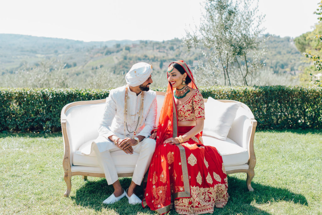 Sikh Couple in Florence Sikh ceremony Priest in Italy by Italian Wedding Designer