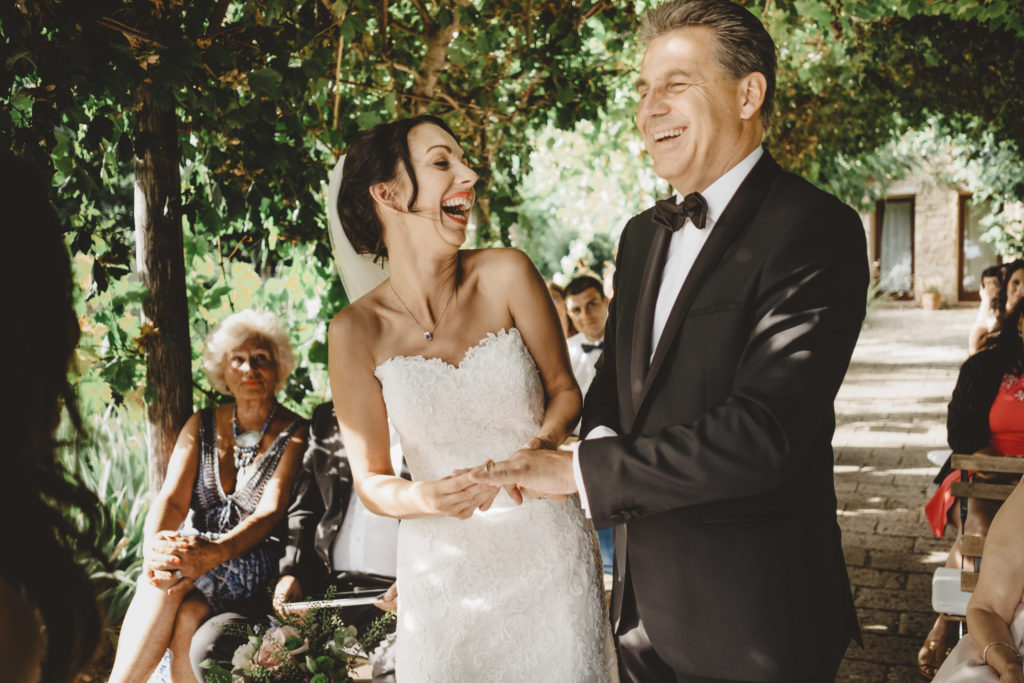 Smiling newlyweds - Wedding at Borgo Petrognano - Italian Wedding Designer