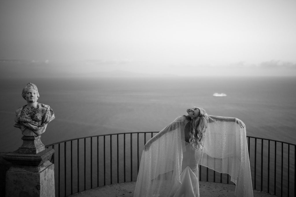 Bride on the Infinity Terrace - Wedding at Villa Cimbrone - Italian Wedding Designer