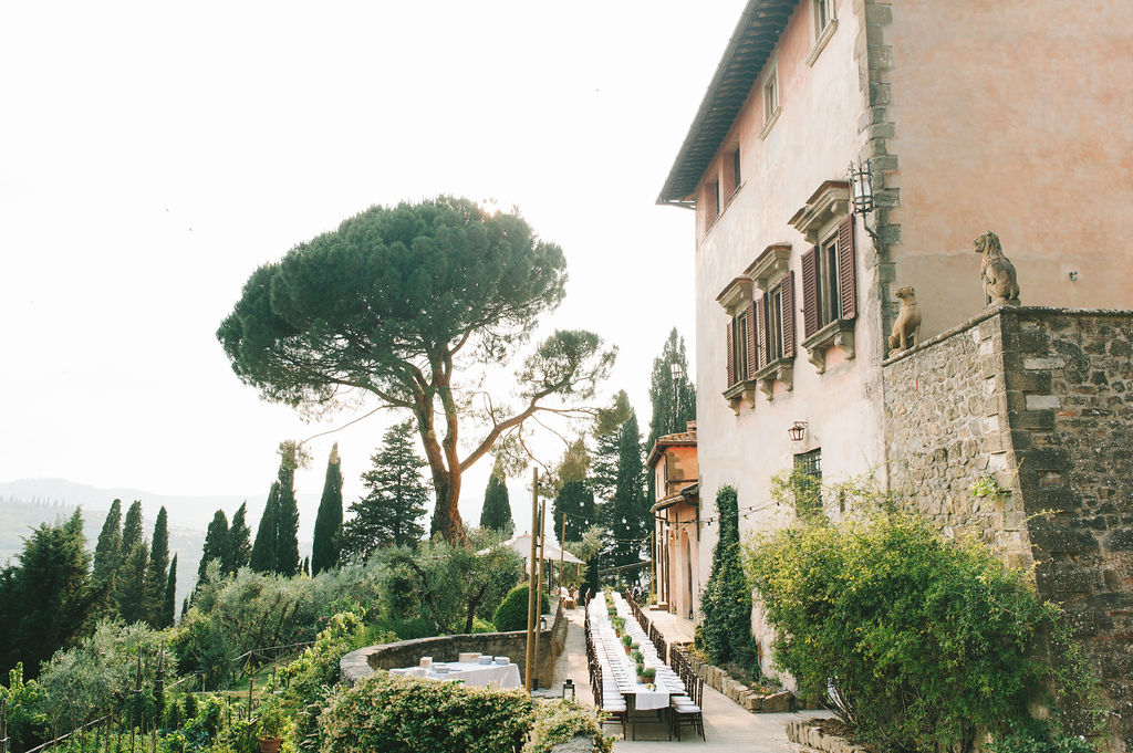 Dinner in the terrace - Wedding at Villa Vignamaggio - Italian Wedding Designer