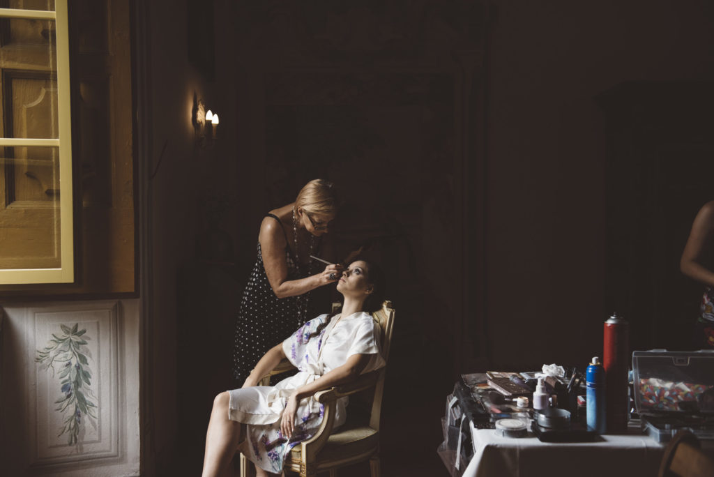 Bride Getting Ready - Wedding at Castello di Meleto - Italian Wedding Designer