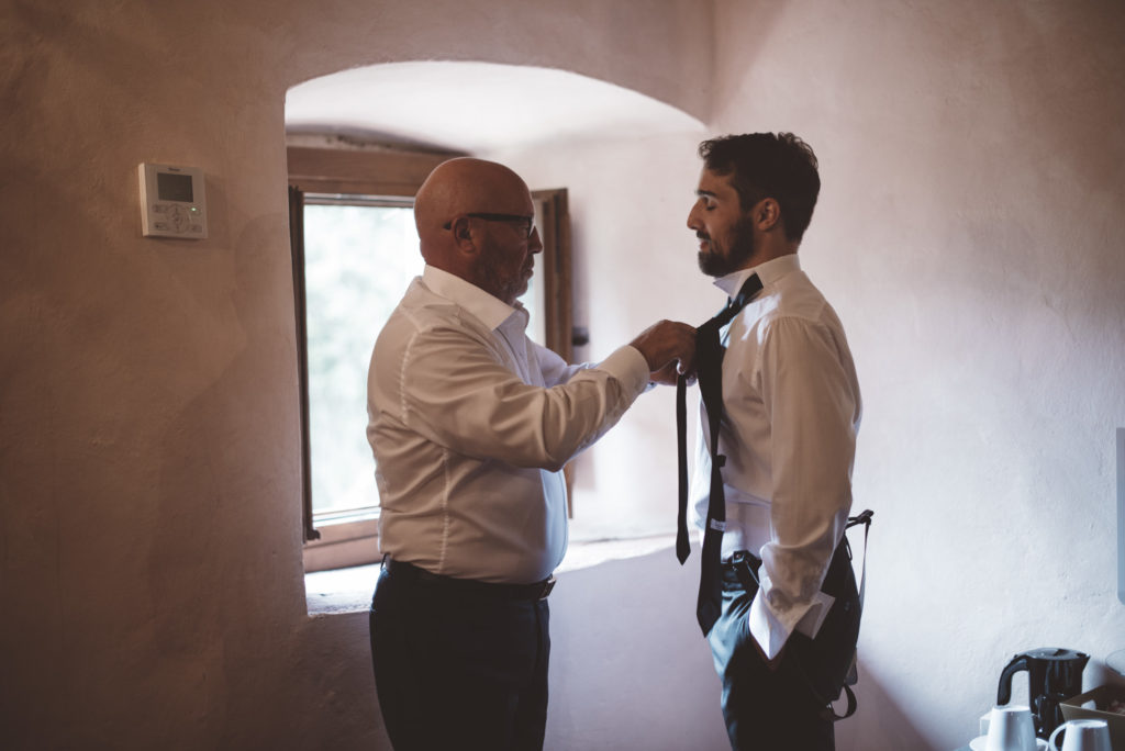 Groom and his father - Wedding at Castello di Meleto - Italian Wedding Designer