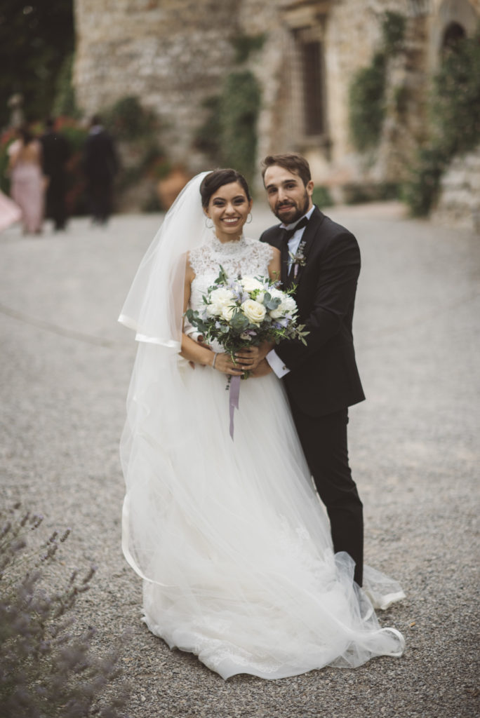 Bride and Groom portrait - Wedding at Castello di Meleto - Italian Wedding Designer