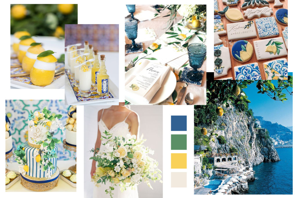 Yellow and Blue Wedding Mood Board - Italian Wedding Designer