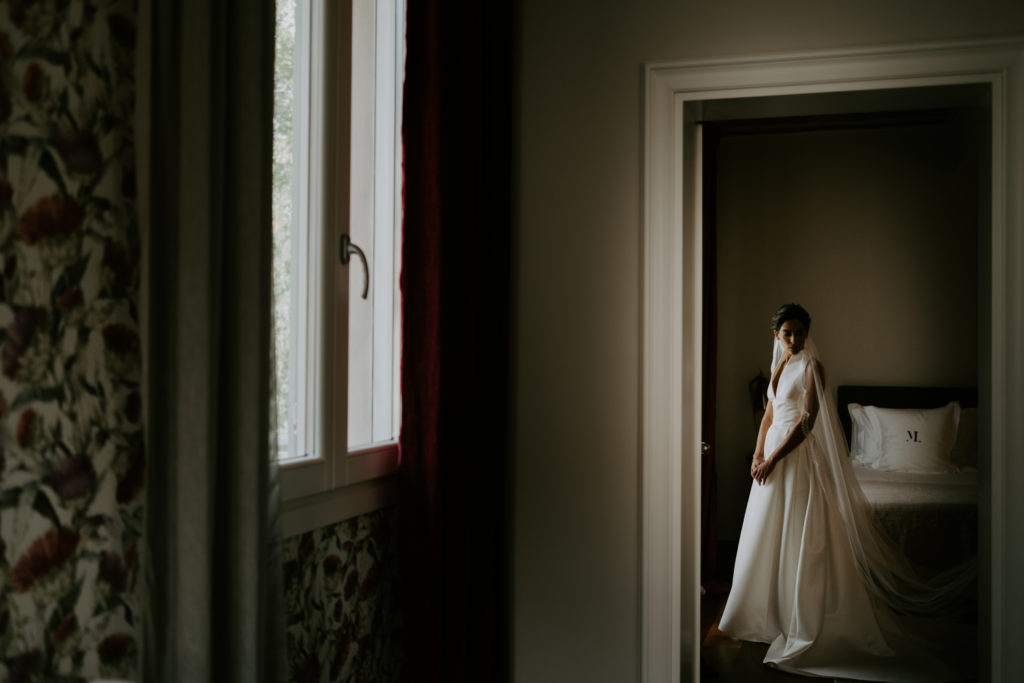 Bride and her dress 3 michelin star wedding in Italy - Italian Wedding Designer