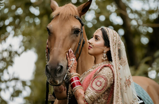 Indian Bride with Barat Horse - Hindu Wedding in Tuscany - Italian Wedding Designer